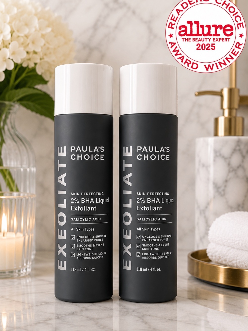 Paula's Choice Skin Perfecting 2% BHA Exfoliating Toner for 4 OZ ea You get 2 Bo